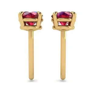 Aretes de zafiro con halo de diamantes desmontable en oro amarillo - Photo 1