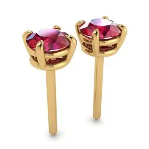 Aretes de zafiro con halo de diamantes desmontable en oro amarillo - Photo 2