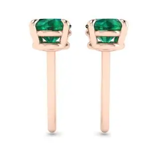 Aretes Clásicos de Esmeralda en Oro Rosa - Photo 1