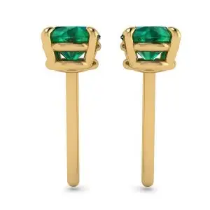 Aretes Clásicos de Esmeralda en Oro Amarillo - Photo 1
