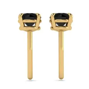 Pendientes de botón de diamantes negros de 5 mm Oro amarillo - Photo 1