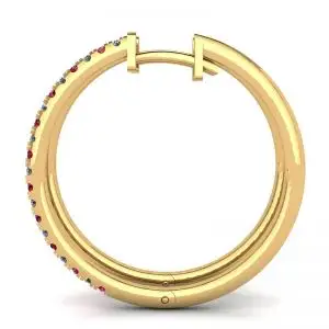 Aros de Oro Amarillo con Rubíes y Diamantes - Photo 1