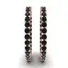 Pendientes de aro con diamantes negros en oro rosa, Image 3