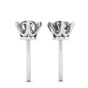 Aretes de diamantes clásicos en oro blanco de 18 quilates - Photo 1