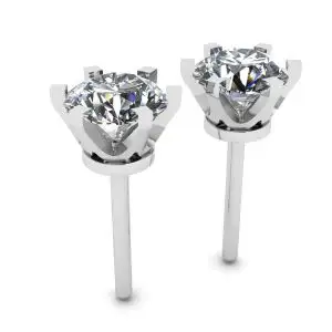 Aretes de diamantes clásicos en oro blanco de 18 quilates - Photo 2
