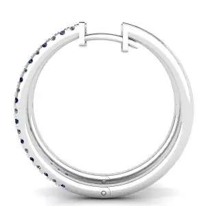 Aretes de zafiro y diamantes en oro blanco - Photo 1