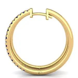 Aretes de zafiro y diamantes en oro amarillo - Photo 1