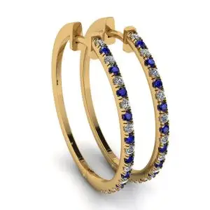Aretes de zafiro y diamantes en oro amarillo