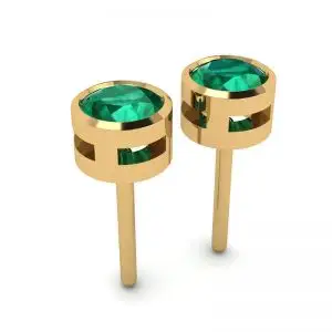 Aretes de Esmeralda en Oro Amarillo - Photo 2