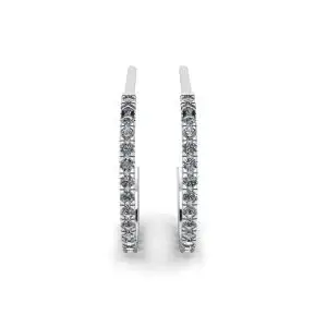 Aretes de Aro con Diamantes en Oro Blanco - Photo 1