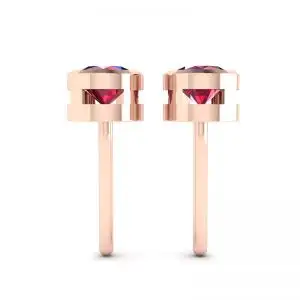 Aretes de Rubí en Oro Rosa - Photo 1