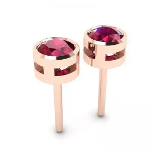 Aretes de Rubí en Oro Rosa - Photo 2