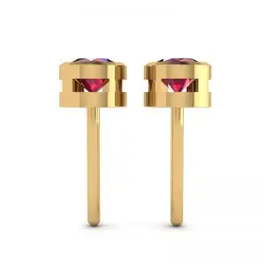 Aretes Rubí en Oro Amarillo - Photo 1