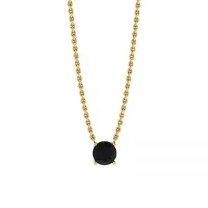 Collar clásico de diamantes solitarios en cadena fina en oro amarillo