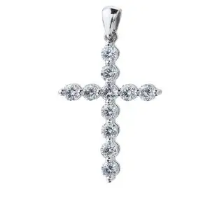 Colgante de cruz de diamantes en cadena