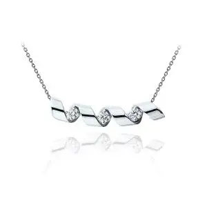 Collar Smile con 3 Diamantes - Colección Ruban
