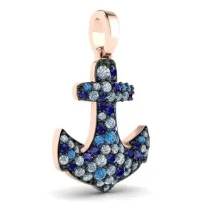 Dije Ancla Zafiro en Oro Rosa 18K - Photo 1