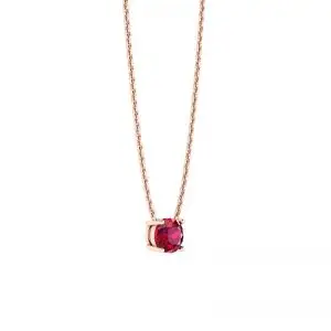Rubí redondo de 1/2 quilate en cadena de oro rosa - Photo 1