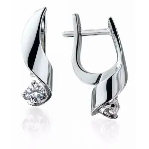 Pendientes Pequeños con Diamante de 3 mm - Colección Ruban - Photo 1