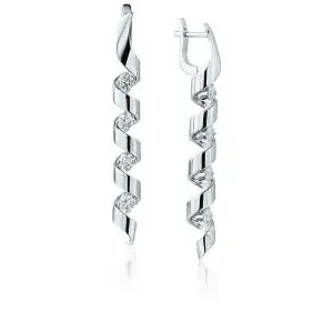 Pendientes Largos con Diamantes 0,88 ct - Colección Ruban