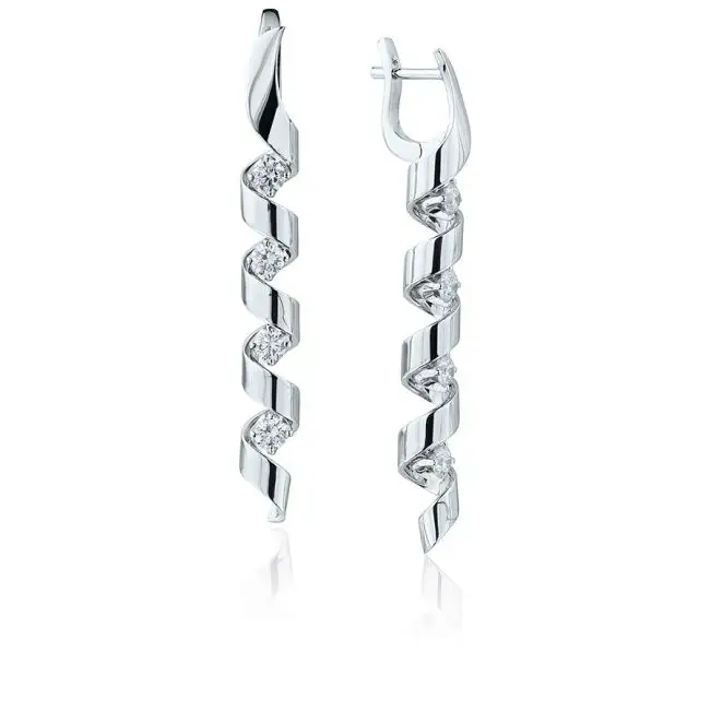 Pendientes Largos con Diamantes 0,88 ct - Colección Ruban