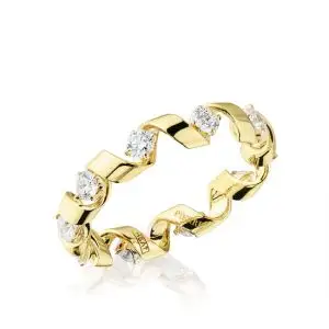Anillo con Diamantes de 0,64 ct en Oro Amarillo de 18K - Colección Ruban