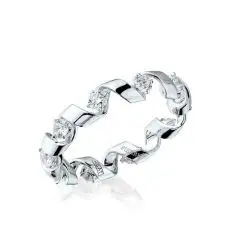 Anillo con Diamantes de 0,64 ct en Oro Blanco de 18K - Colección Ruban