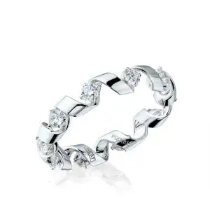 Anillo con Diamantes de 0,64 ct en Oro Blanco de 18K - Colección Ruban