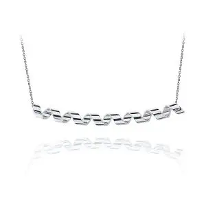 Collar Gran Sonrisa en Oro Blanco 18K - Colección Ruban