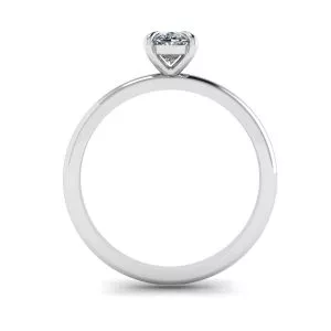 Anillo Solitario Clásico con Diamante Ovalado en Oro Blanco - Photo 1
