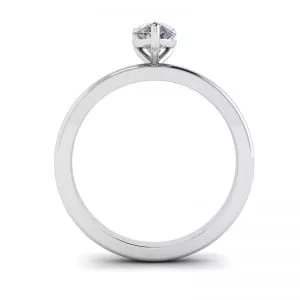 Anillo solitario clásico con diamantes y pera - Photo 1