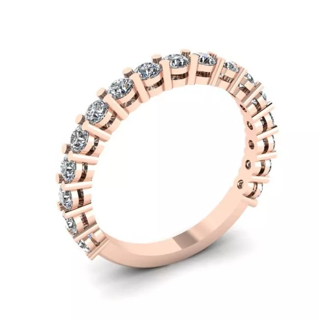 Anillo de 17 diamantes en oro rosa de 18 quilates - Photo 3