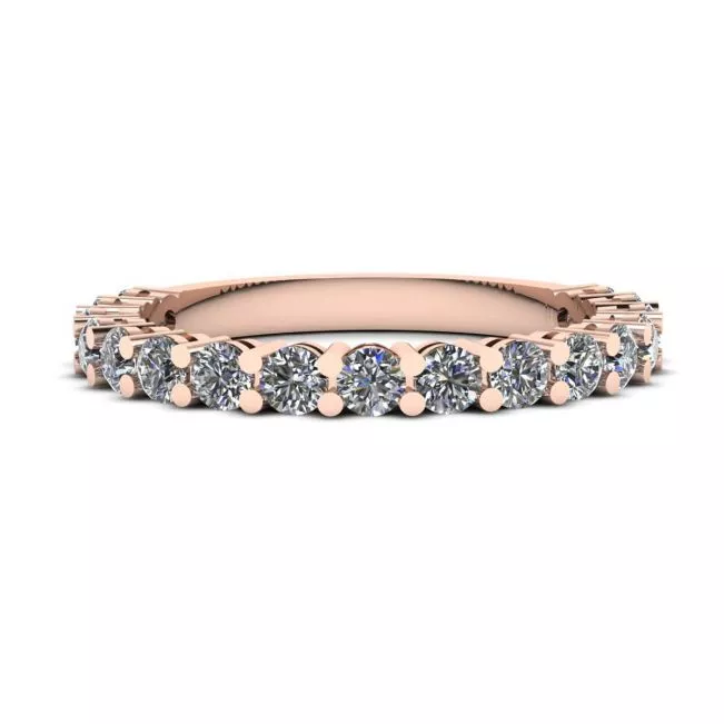 Anillo de 17 diamantes en oro rosa de 18 quilates