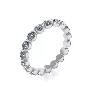 Anillo de eternidad de diamantes de 3 mm Punta compartida - Photo 3