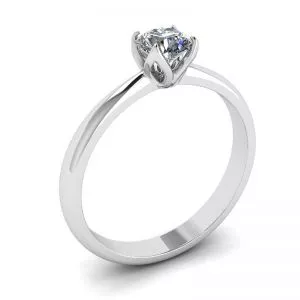 Anillo con montura de pétalo y diamante redondo - Photo 3