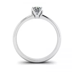 Anillo con montura de pétalo y diamante redondo - Photo 1