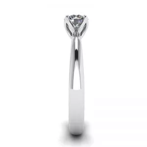 Anillo con montura de pétalo y diamante redondo - Photo 2