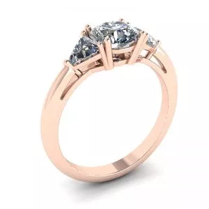 Anillo de tres diamantes en oro rosa de 18 quilates - Photo 3