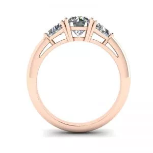 Anillo de tres diamantes en oro rosa de 18 quilates - Photo 1