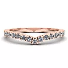 Alianza de eternidad con diamantes curvos en oro rosa