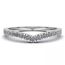 Alianza de eternidad con diamantes curvos en oro blanco