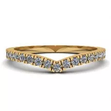 Alianza de eternidad con diamantes curvos en oro amarillo