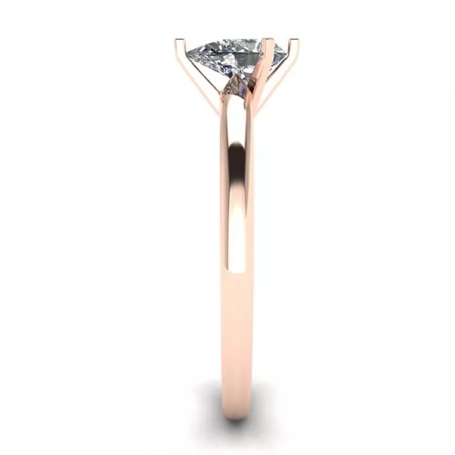 Anillo solitario de diamante pera en oro rosado de 6 puntas - Photo 2