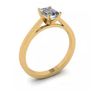 Anillo estilo futurista con diamantes de talla esmeralda en oro amarillo de 18 quilates - Photo 3