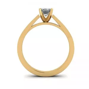 Anillo estilo futurista con diamantes de talla esmeralda en oro amarillo de 18 quilates - Photo 1