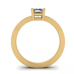 Anillo rectangular de diamantes en oro amarillo de 18 quilates - Photo 1