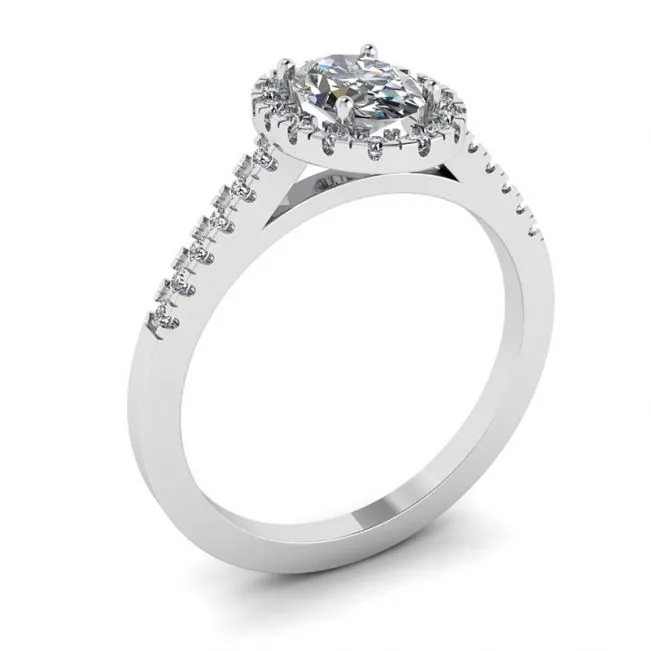 Anillo Diamante Ovalado Oro Blanco - Photo 3