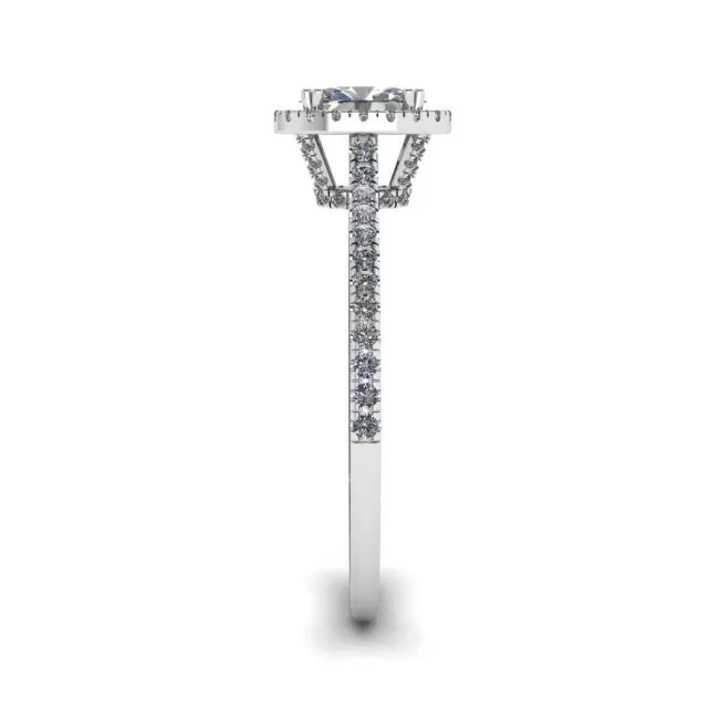 Anillo con halo de diamantes de talla ovalada - Photo 2