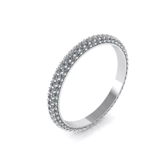 Anillo de eternidad con triple pavé de diamantes blancos, Ampliar imagen 1