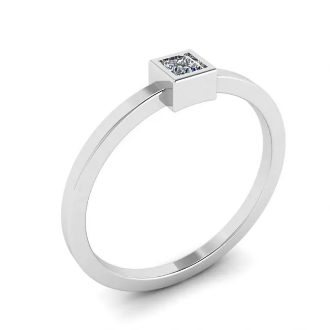 Anillo pequeño con diamantes de princesa La Promesse - Photo 3